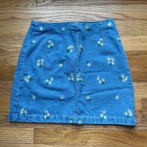 H&M Jean Skirt with flowers
